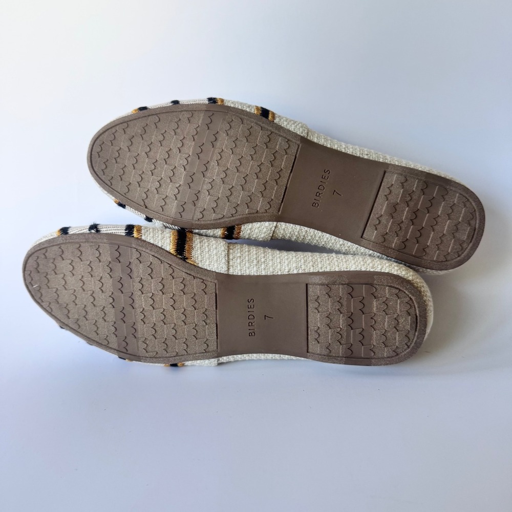 Birdies The Starling Cream & Black Stripe Loafers Women's Size 7 - Picture 13 of 13